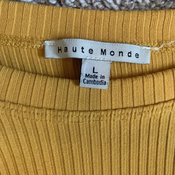 Haute Monde Dress Womens Large Yellow with Rainbow Accent Sleeveless - Picture 3 of 10